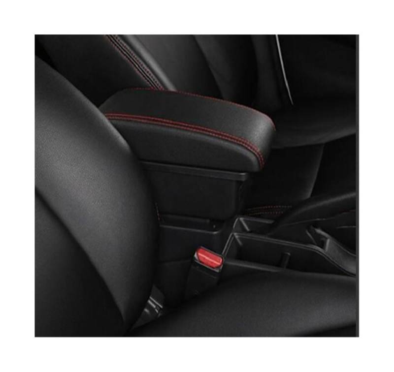 Armlehne Auto Center Armlehne Box Modifikation Zubehör für Mit USB für Smart Fortwo Forfour 2014 2015 2016 2017 2018 2019 Aufbewahrungsbox(B1 red line 3USB) von Generisch