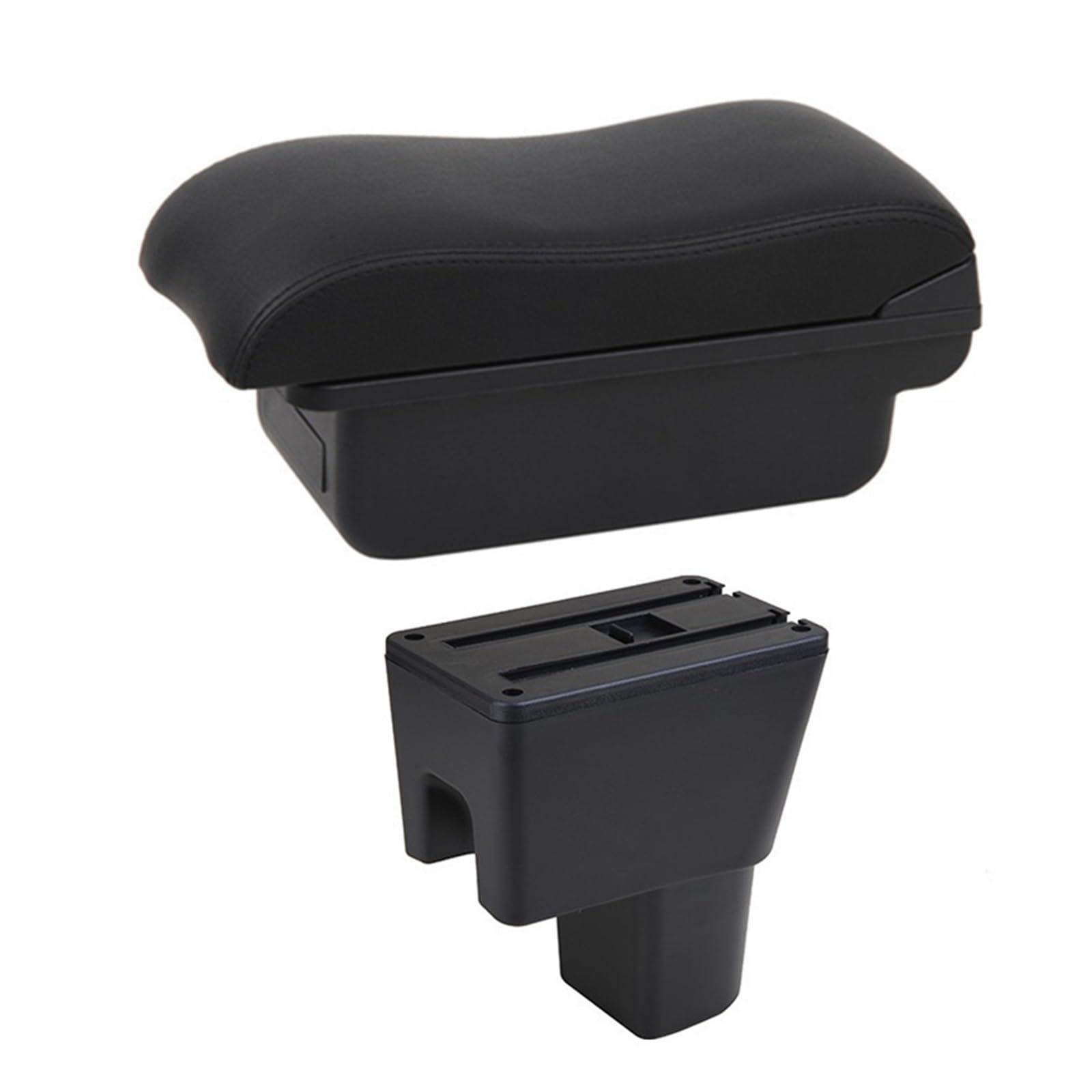 Armlehnen-Aufbewahrungsbox Auto Armlehne Box für Suzuki Celerio Arm rest In Auto Center Storage Box für Celerio PU Leder Led SUB Zubehör(B2 Black Line) von Generisch