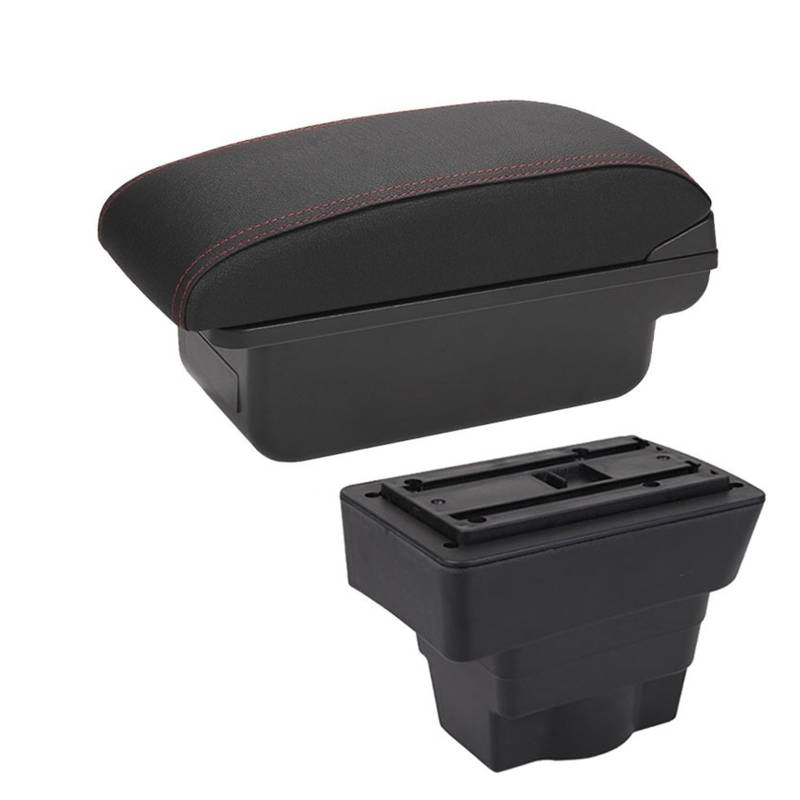 Armlehnen-Aufbewahrungsbox Für Opel für Astra Armlehne Box Nachrüstteile Für Opel für Astra Auto Armlehne Center Storage Box Innendetails Autozubehör USB(C1 Black red NO USB) von Generisch