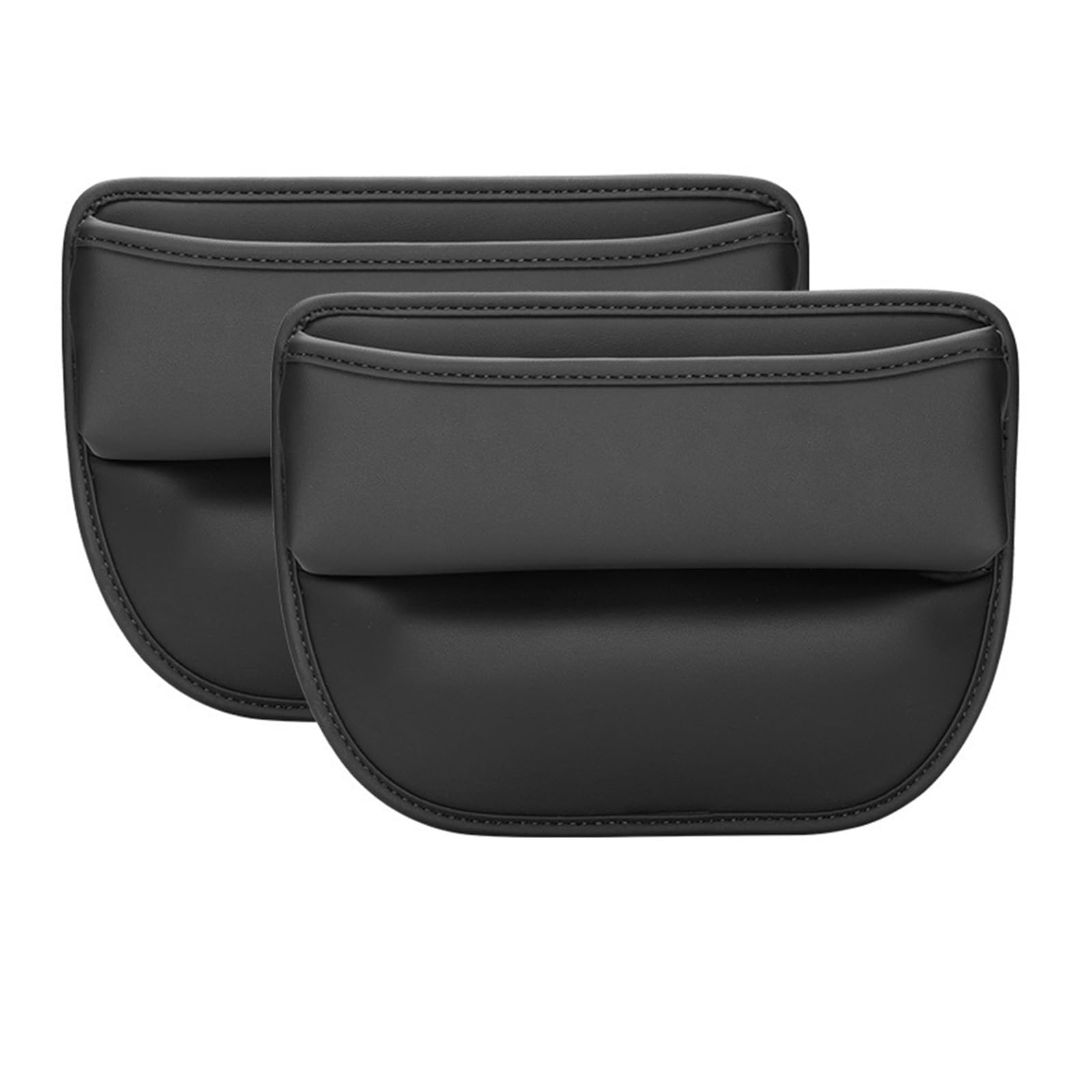 Armlehnen-Aufbewahrungsbox Lederauto für Sitzspalt-Aufbewahrungsbox für Hyundai für Tucson NX4 2021-2024 Telefonkartenhalter Organizer Taschenzubehör(Without Logo Black-01) von Generisch