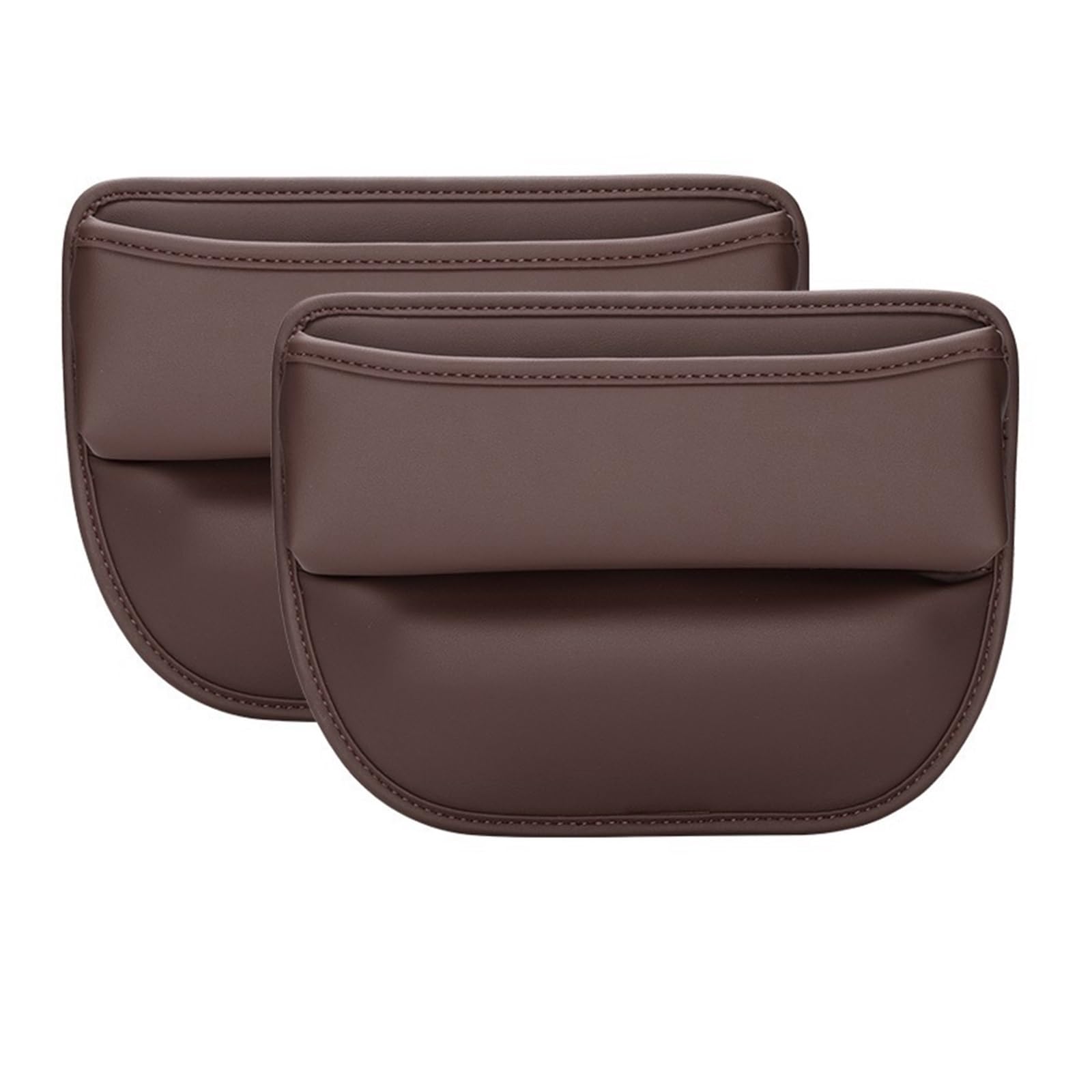 Armlehnen-Mittelkonsole Lederauto für Sitzspalt-Aufbewahrungsbox für Hyundai für Tucson NX4 2021-2024 Telefonkartenhalter Organizer Taschenzubehör(Without Logo Brown-01) von Generisch