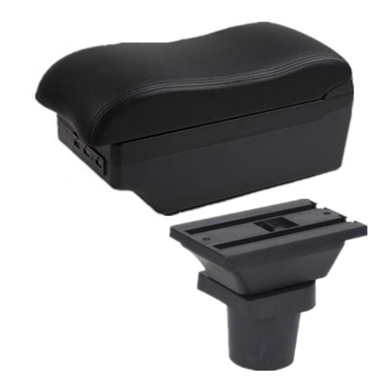 Armlehnenbox Auto Armlehne Zentrale Lagerung Box für Mit USB Innen Auto Zubehör Armlehne Box für Opel für corsa F 2020-2022(C black line 7USB) von Generisch