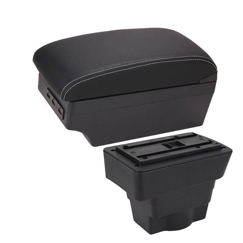 Armlehnenbox Für Opel für Astra Armlehne Box Nachrüstteile Für Opel für Astra Auto Armlehne Center Storage Box Innendetails Autozubehör USB(A3 Black white 7USB) von Generisch