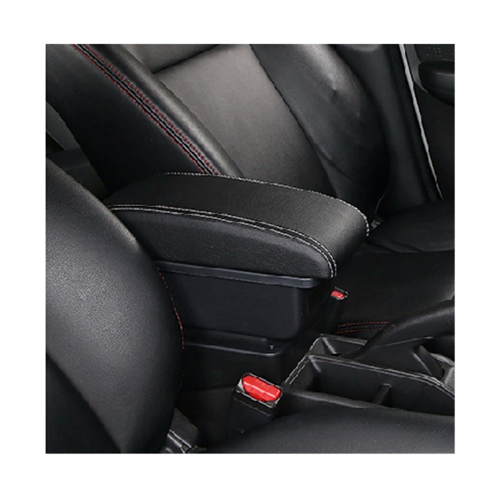 Armlehnenbox Für Suzuki Ignis 2015-2021 Auto Armlehne Box Retrofit Teile Zentrale Zubehör Innen Details Tasse Halter USB Lade(White Line,C) von Generisch