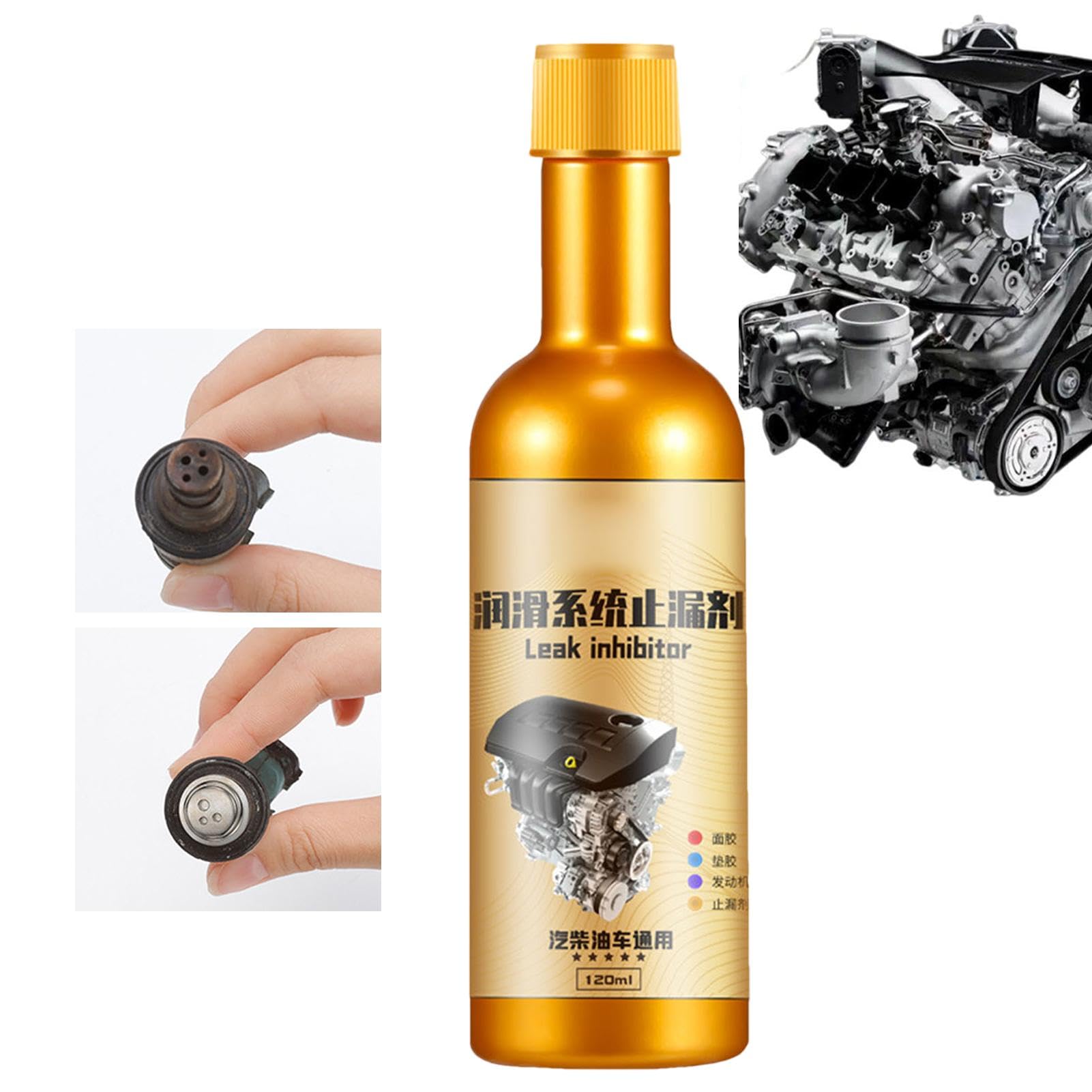 Auslaufsicherer Motorölzusatz, Motoröl-Stopp-Leckzusatz - 120 ml Schmiermotoröl-Additiv Stop Leak,Aktivator-Leckstoppmittel, Dichtungsflüssigkeit, Ölstopp-Leckzusatz für die Ölverbrennung von Automoto von Generisch