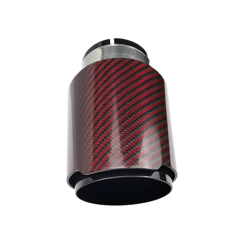 Auspuffendstück für Rohr 1PCS Red Carbon Fiber Tail Throat Auto Auspuff für Rohr Universell Modifizierte Auto Auspuff für Rohr Spitze Teile(In51mm out101mm) von Generisch