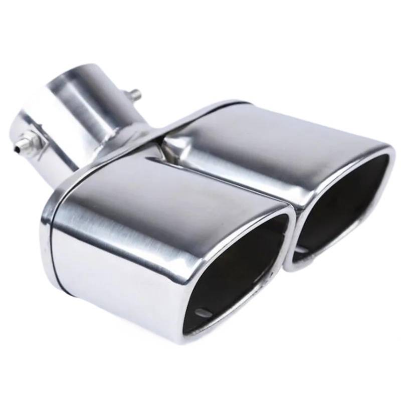 Auspuffspitze Auto Auto Runde Auspuff Schalldämpfer Spitze Edelstahl Exhause 1 zu 2 Dual für Rohr für Chrome Trim Modifizierte Auto Hinten Schwanz Throat Liner(Bend) von Generisch