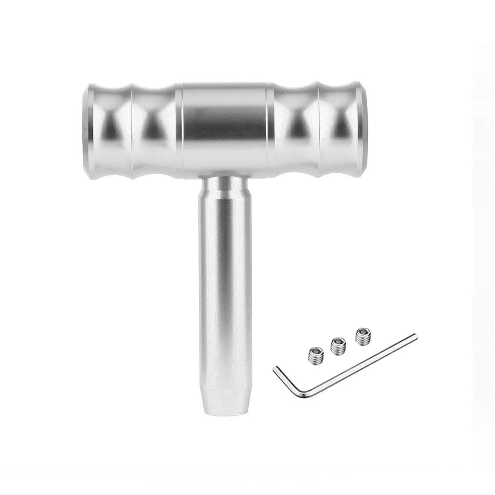 Außenspiegelabdeckung Universal Auto Auto T Form Flugzeug Joystick Schaltknauf 114mm Aluminium Legierung Schalthebel Schalthebel Stick Hebel Kopf Zubehör für Seitenspiegelgehäuse(Silber) von Generisch