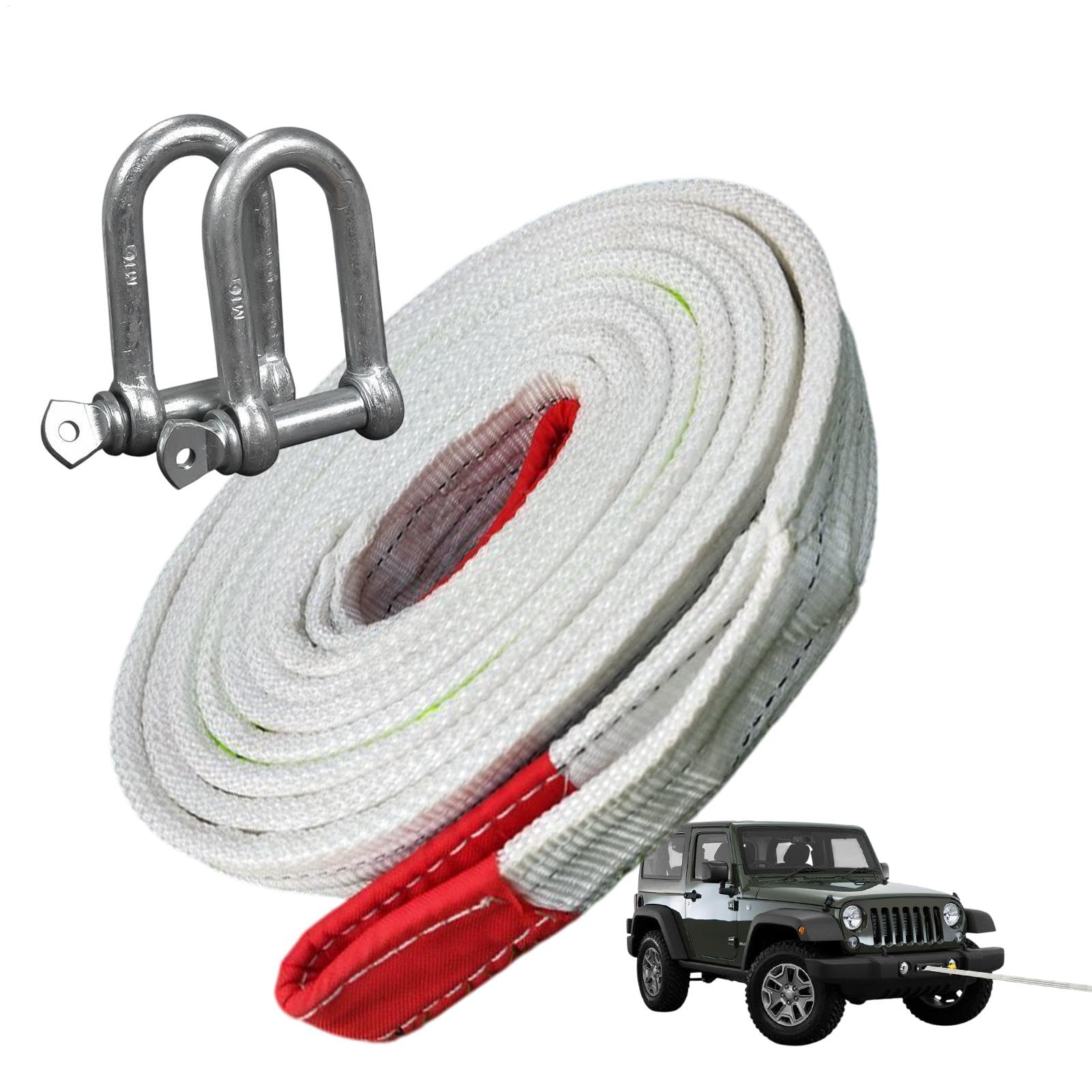 Auto Abschleppgurt, Heavy Duty Abschleppseil, Fahrzeug Anhänger Gurt, Recovery Strap Abschleppseil, Hochfester Abschleppgurt, Langlebiges Material, Stabile Abschleppkraft für Outdoor von Generisch