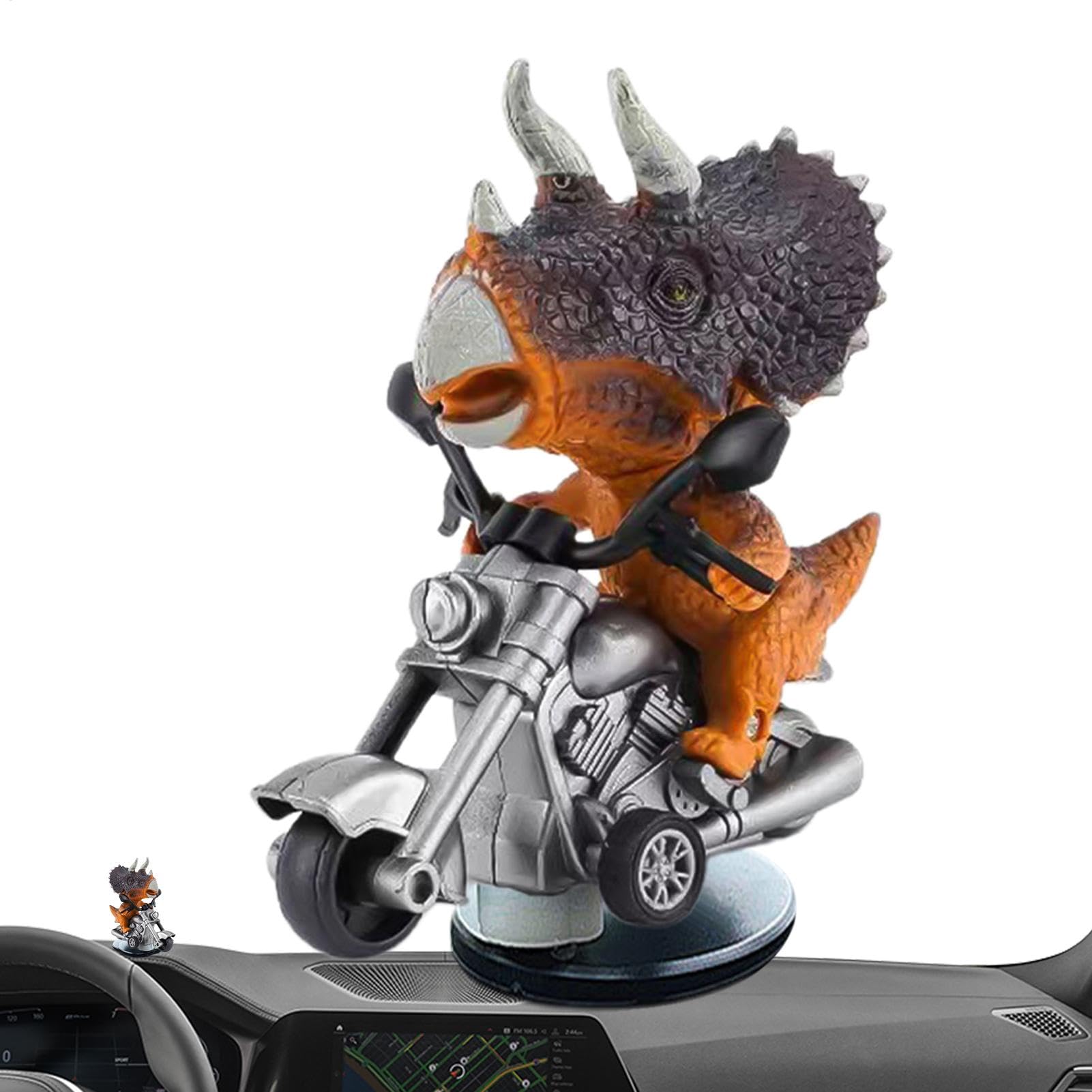 Auto-Armaturenbrett-T-Rex-Ornament, Tyrannosaurus Rex-Auto-Ornament | Treibende T-Rex-Dinosaurier-ation,Kreatives Dinosaurier-Reit-Motorrad-, neuartiges Auto-Dinosaurier-Ornament für die Auto-Innenati von Generisch