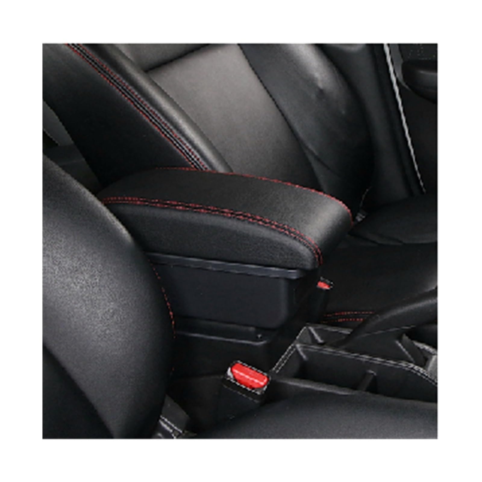 Auto Armlehne Auto Armlehne Box Nachrüstteile Zentrale Innendetails Getränkehalter USB-Aufladung für Suzuki Ignis 2015-2021(Red Line,A) von Generisch