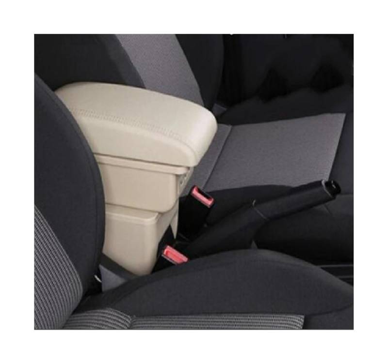 Auto Armlehne Für Mitsubishi Colt Armlehne Box Innen Spezielle Nachrüstteile Center Auto Armlehne Box Zentrum Speicherbox USB(B style Beige) von Generisch