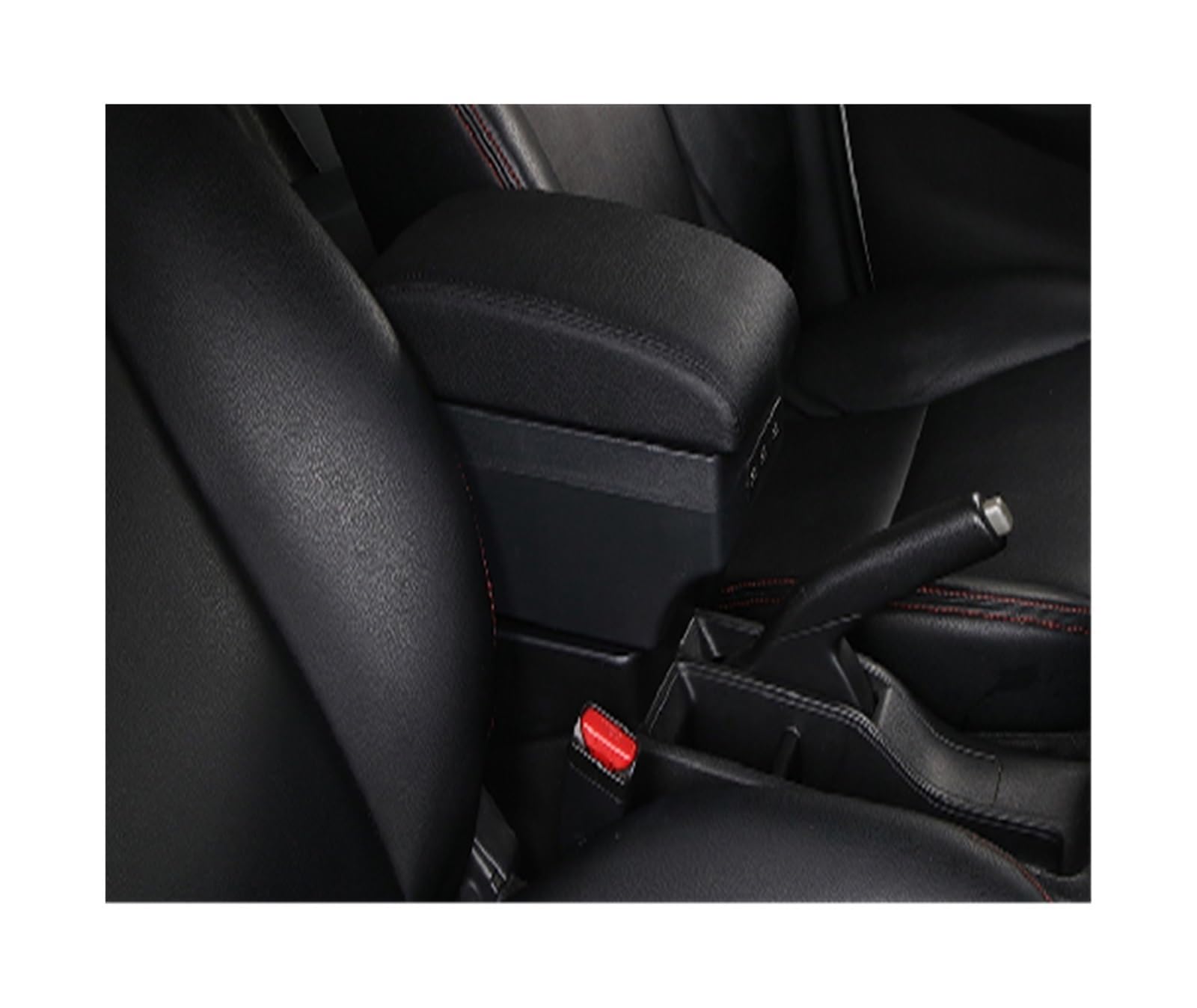 Auto-Armlehnenbox Auto-Armlehnenbox für mit multifunktionaler Unterstützung, PU-Weichkissen, Innenausstattung, Nachrüstteile, USB für Suzuki Ignis 2005-2022 Auto-Armlehne(C2 Black line 7USB) von Generisch