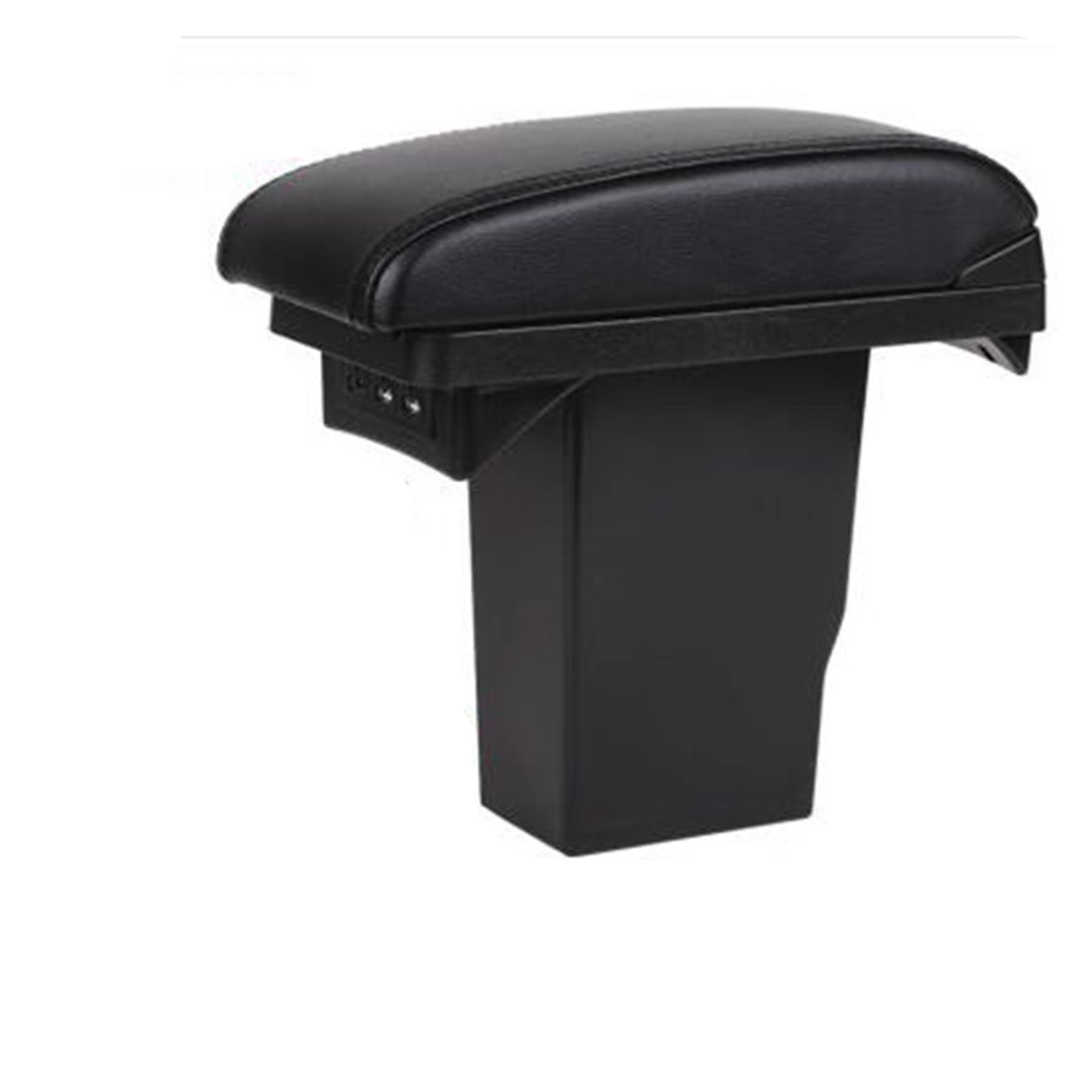 Auto-Armlehnenbox Für Peugeot 2008 Armlehne Box + 3USB Schwarz Leder Center Storage Box Änderung 2012-2019(Schwarz) von Generisch