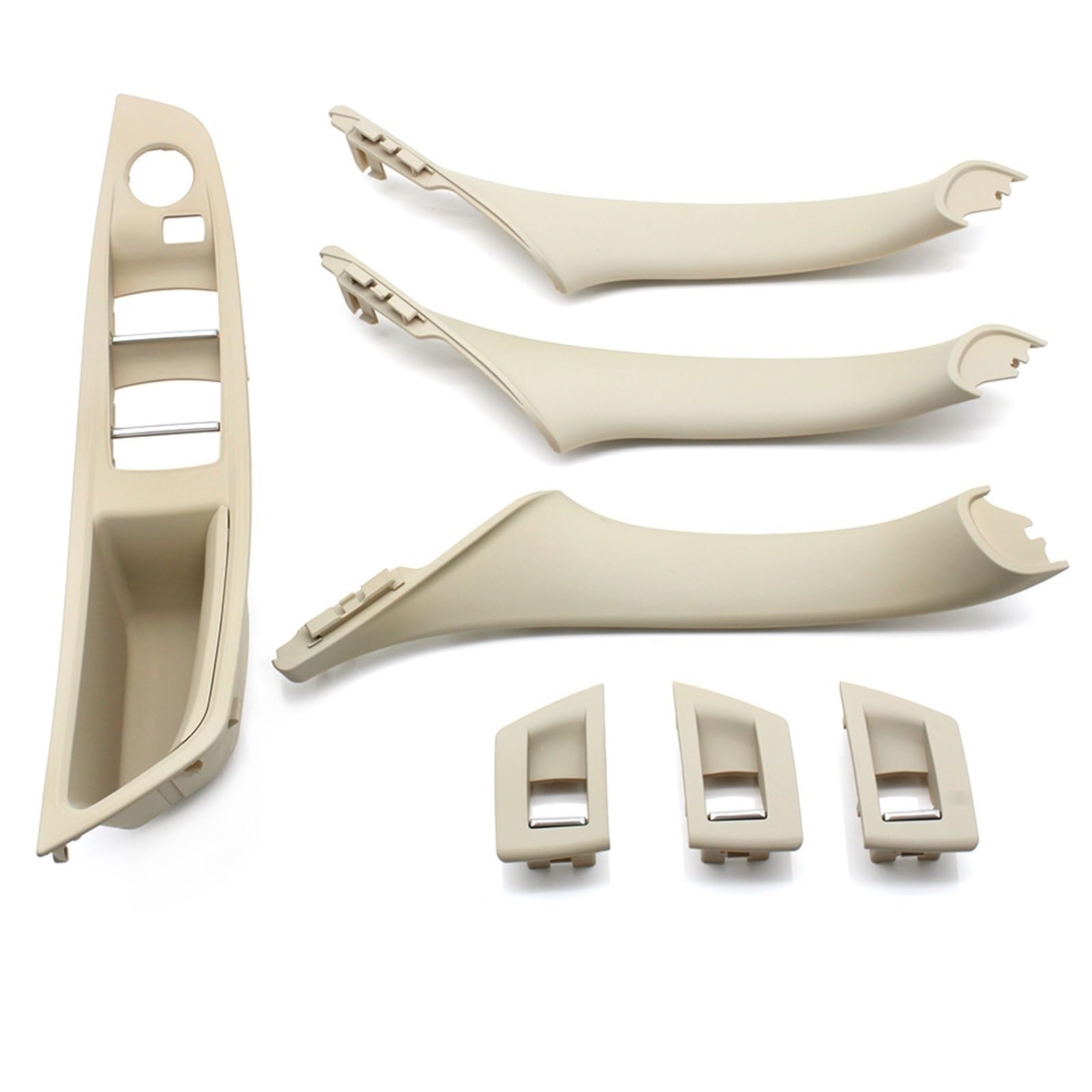 Auto-Außentürgriffe Für BMW 5 Series F10 F18 523 525 528, 9 Farben, Linkslenker, LHD, Beige, Schwarz, Carbon für Fiberglas, Auto-Innentürgriff, Zug, 7-teiliges Set(Model B Oyster) von Generisch