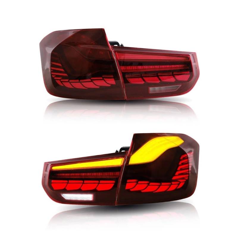 Auto-Bremslichter Auto Zubehör Rücklicht Für BMW F30 F35 F80 2012-2018 Für Limousine DRL Nebel Hinten Anhänger lampen drehen Für Signal Voiture Für Stecker(1SET RED) von Generisch