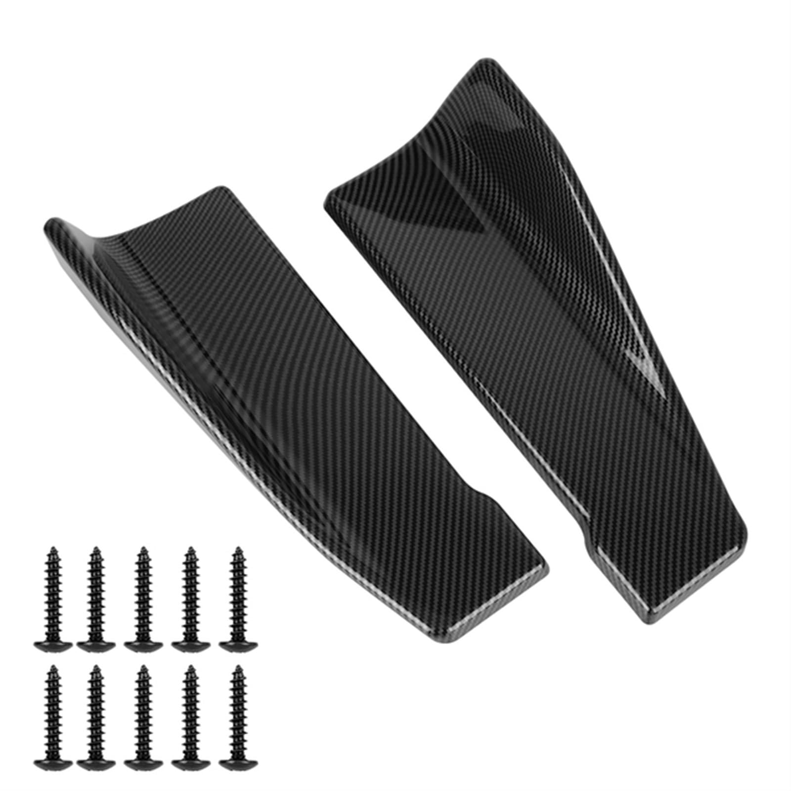 Auto Dach Spoiler Fenster Flügel 1 Paar Kohlefaser-Seitenschwellerverlängerung, universelle Auto-Heckstoßstangen-Streifenlippe, ABS-Spoiler-Diffusor, Anti-Kratz-Schutz(Carbon Fiber) von Generisch