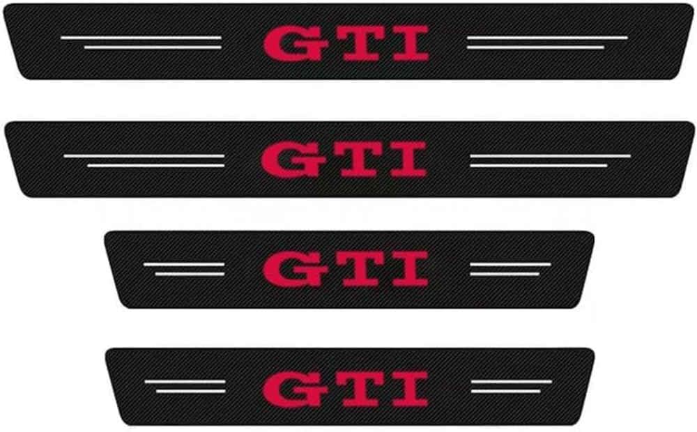 Auto Einstiegsleisten Schutz TüRschweller Kratzschutz Abrieb Und Starke Haftung Widerstehen for VW Golf GTI,A/Red-normal von Generisch