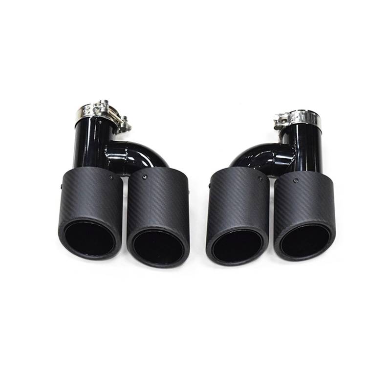 Auto-Endrohr 2 Teile/Satz Dual Out Edelstahl Auto Hinten Auspuff für Rohr für A4 A5 A6 A7 Bis Zu S4 s5 S6 S7 Schwarz Schalldämpfer Spitze 60mm Endrohr(Black C) von Generisch