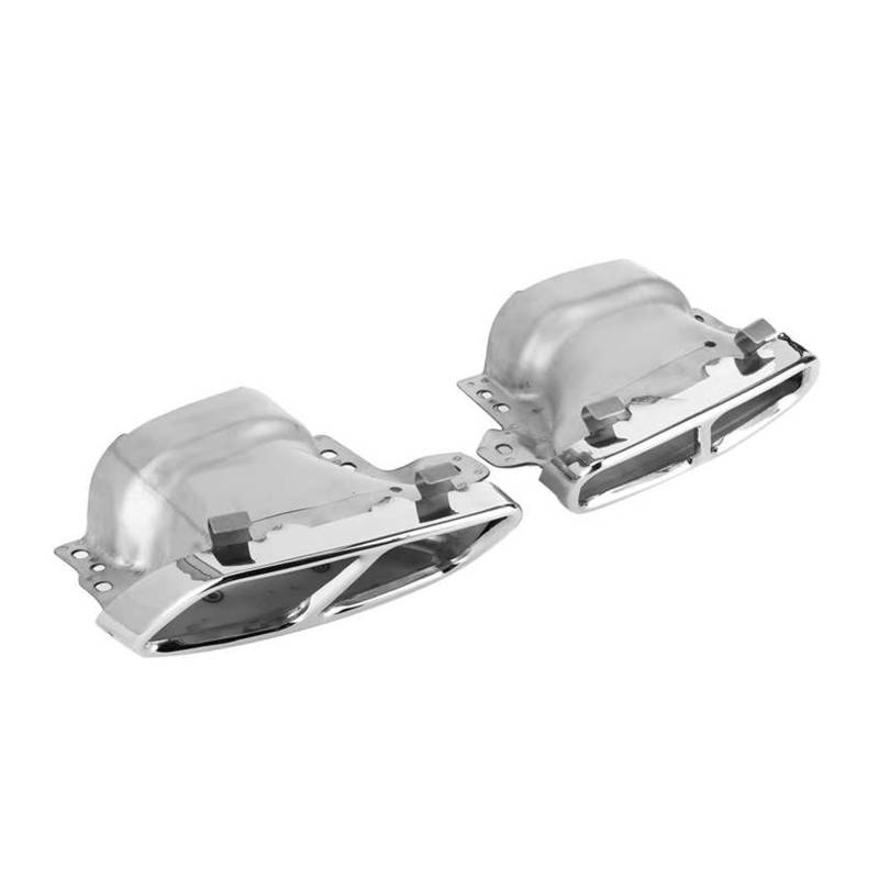 Auto-Endrohr-Auspuffspitze 2 Stück Auto-Auspuffblenden aus Edelstahl für Quad-Auspuffblenden für Mercedes für Benz für AMG A45 W176 CLA45 C117 2013-2018(Silber) von Generisch