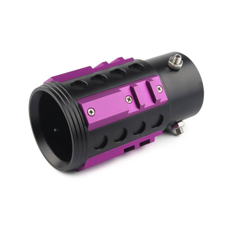 Auto-Endrohr Universal Auto 63mm Aluminium Styling Schwanz Throat Auto Hinten Runde Auspuff endrohr Schwanz Spitze für Rohr Industrie Stil für jeep für wrangler Endrohr-Endstück(Violett) von Generisch