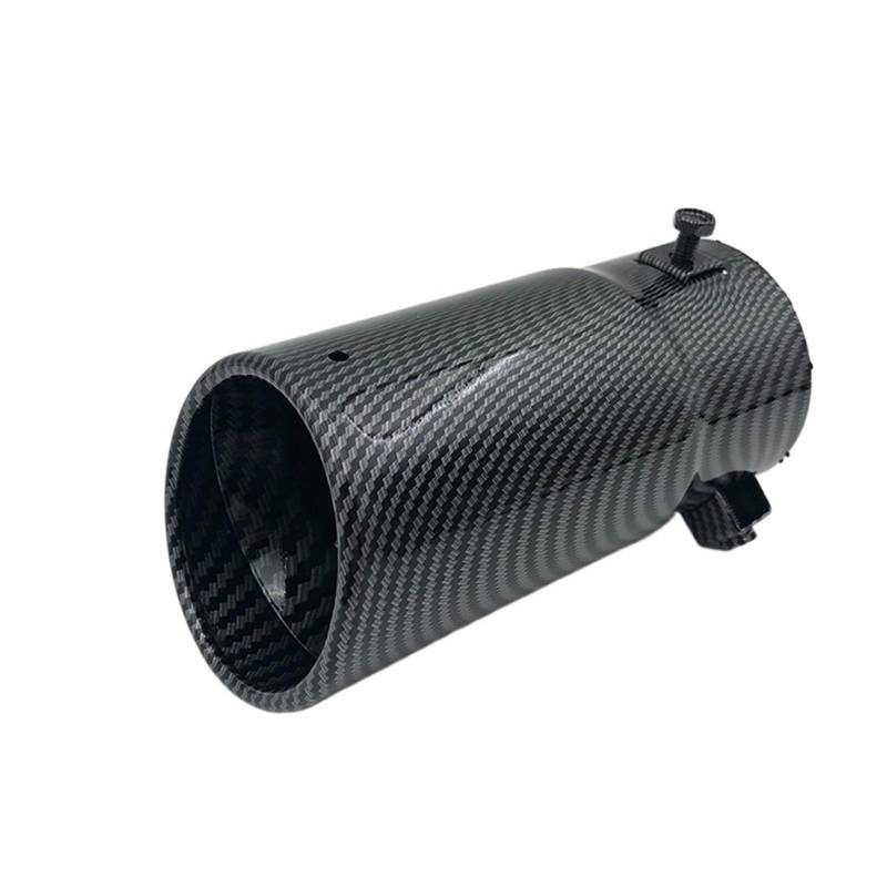 Auto-Endrohr Universal Auto 70mm Einlass 76mm Auslass Auto Auspuff Schwanz Schalldämpfer Spitze Edelstahl Silber Schwarz Auspuff Tipps Rohre Endrohr-Endstück(Carbon fiber 2) von Generisch