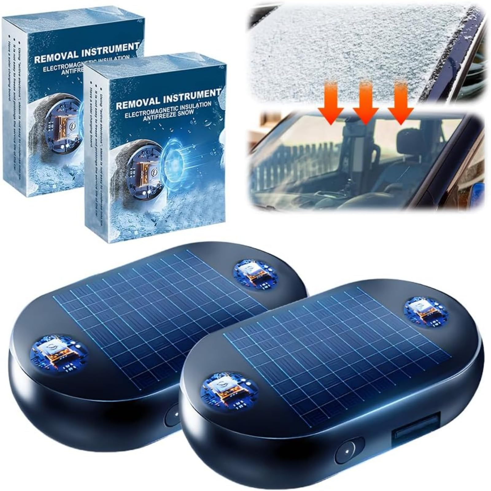 Auto Enteiser Elektrisch Antifreeze Electromagnetic Car Snow Removal Device Auto Enteiser Tragbare Kinetische Molekularheizung (2 Stück) von Generisch