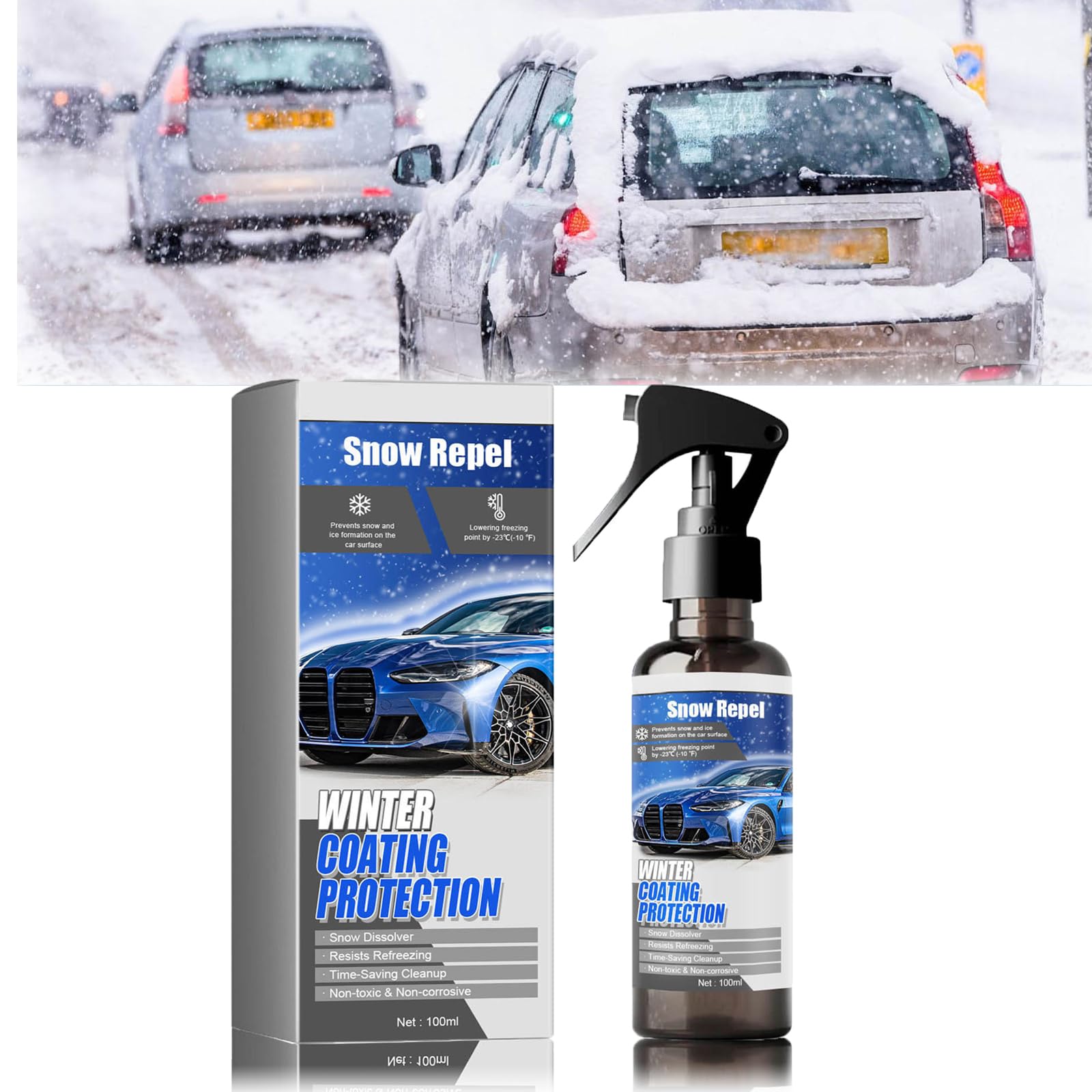 Auto Enteiserspray, Enteisungsspray, Auto Scheibenenteiser, Enteiserspray Auto Scheibe, Pumpzerstäuber, Enteiserspray für klare Sicht, Schnelle Schneeschmelze und Abtauung Enteiserspray (1P) von Generisch