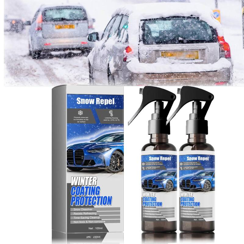 Auto Enteiserspray, Enteisungsspray, Auto Scheibenenteiser, Enteiserspray Auto Scheibe, Pumpzerstäuber, Enteiserspray für klare Sicht, Schnelle Schneeschmelze und Abtauung Enteiserspray (2P) von Generisch