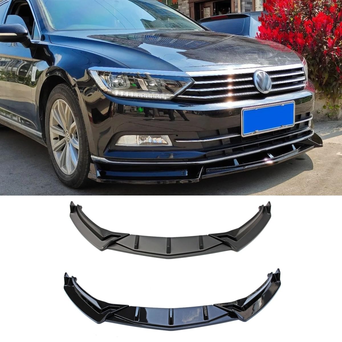 Auto Frontstoßstange Lippe Kompatibel mit Volkswagen Magotan B8 2017-2019 Front Splitter Diffusor Spoiler Body Kit Modifikationsteil (Carbon Look) von Generisch