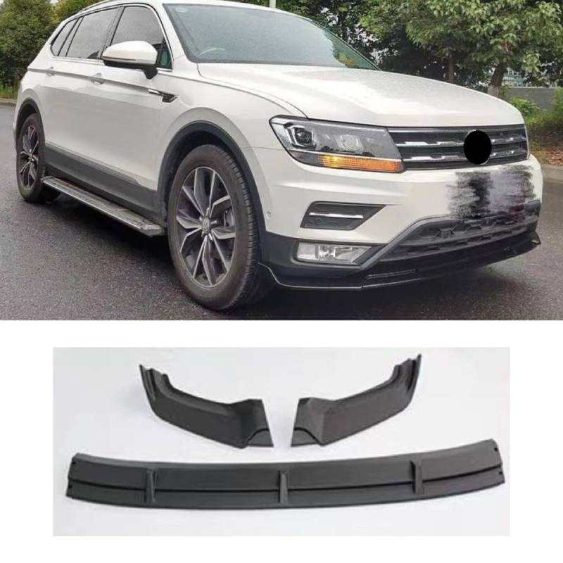 Auto Frontstoßstange Lippe Kompatibel mit für Volkswagen Tiguan L 2017-2021 Front Splitter Diffusor Spoiler Body Kit Autozubehör (Mattschwarz) von Generisch