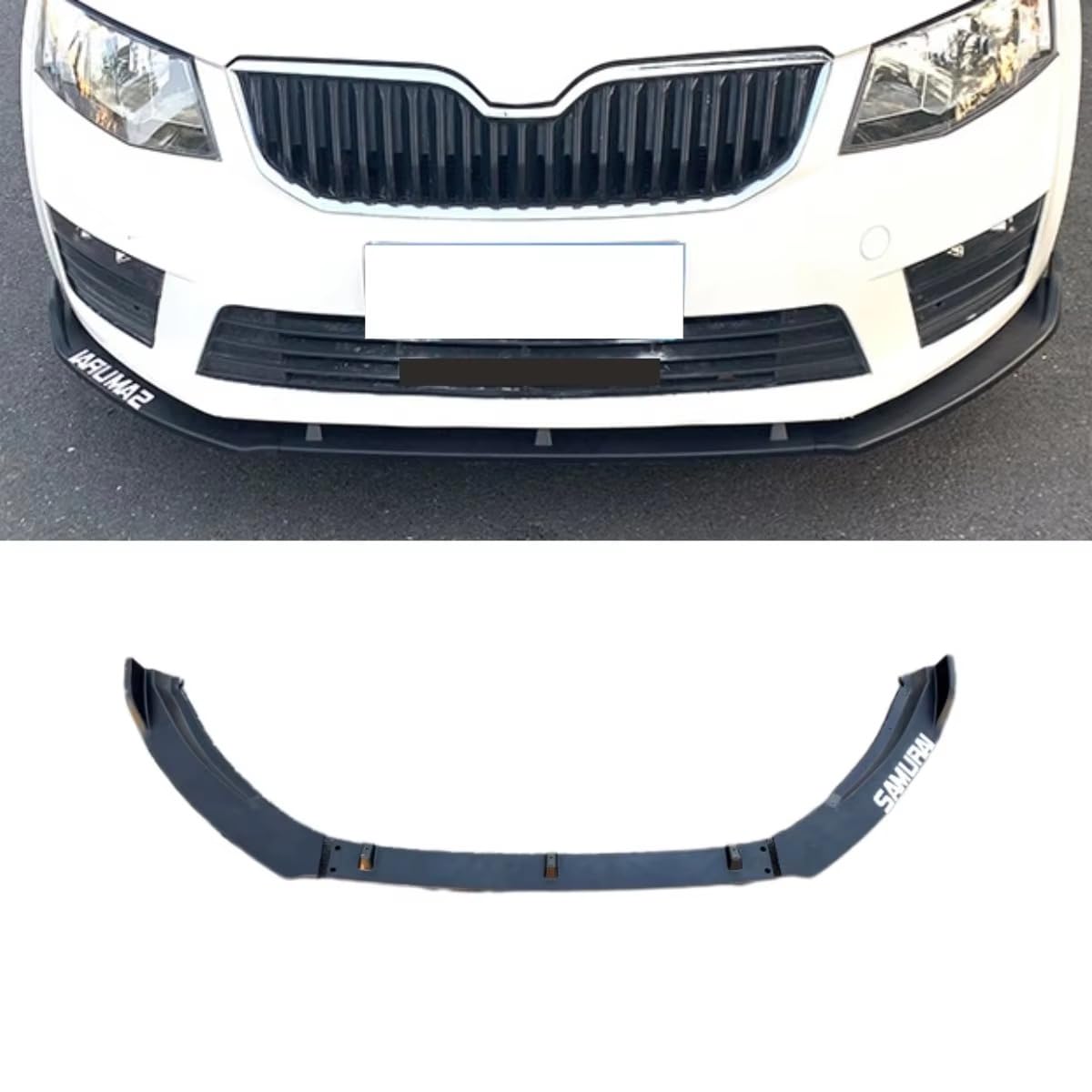 Auto Frontstoßstange Spoiler Stoßstange Abdeckung Guard Body Kit Kompatibel mit Volkswagen Skoda Octavia 2015-2020 Tunning Part (Glänzend Schwarz) von Generisch