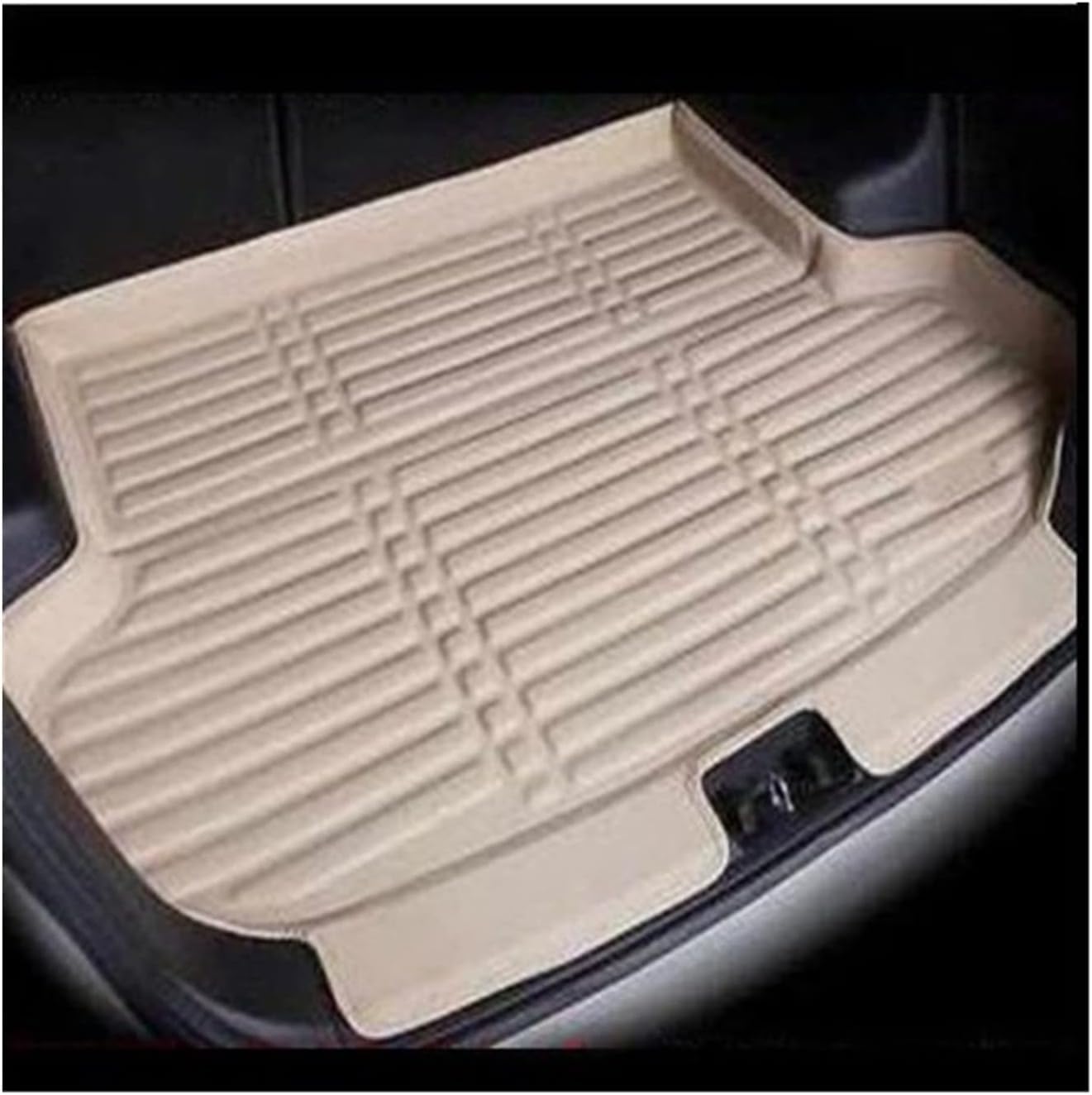 Auto-Fußmatte Kofferraummatten für Skoda für Octavia A7 2014 2015 2016 2017 2018 2019 Auto-Styling Kofferraumwanne Kofferraumwanne Cargo Mat Tray Boden(Beige) von Generisch