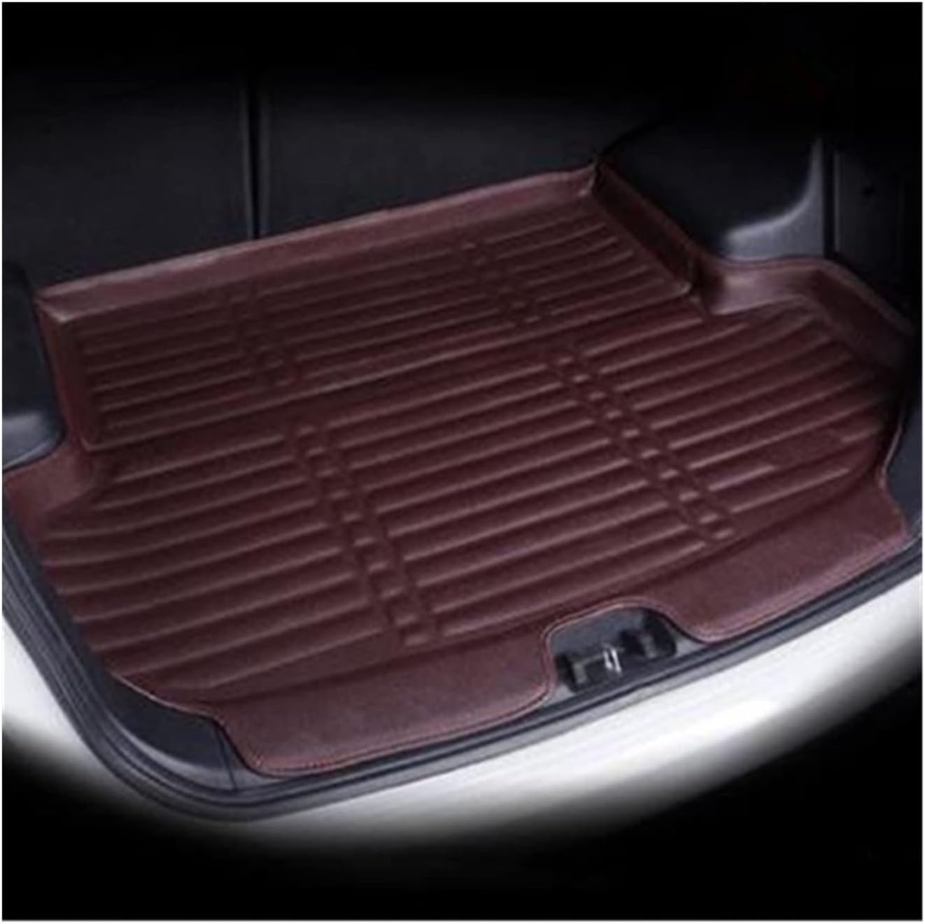 Auto-Fußmatte Kofferraummatten für Skoda für Octavia A7 2014 2015 2016 2017 2018 2019 Auto-Styling Kofferraumwanne Kofferraumwanne Cargo Mat Tray Boden(Kaffee) von Generisch