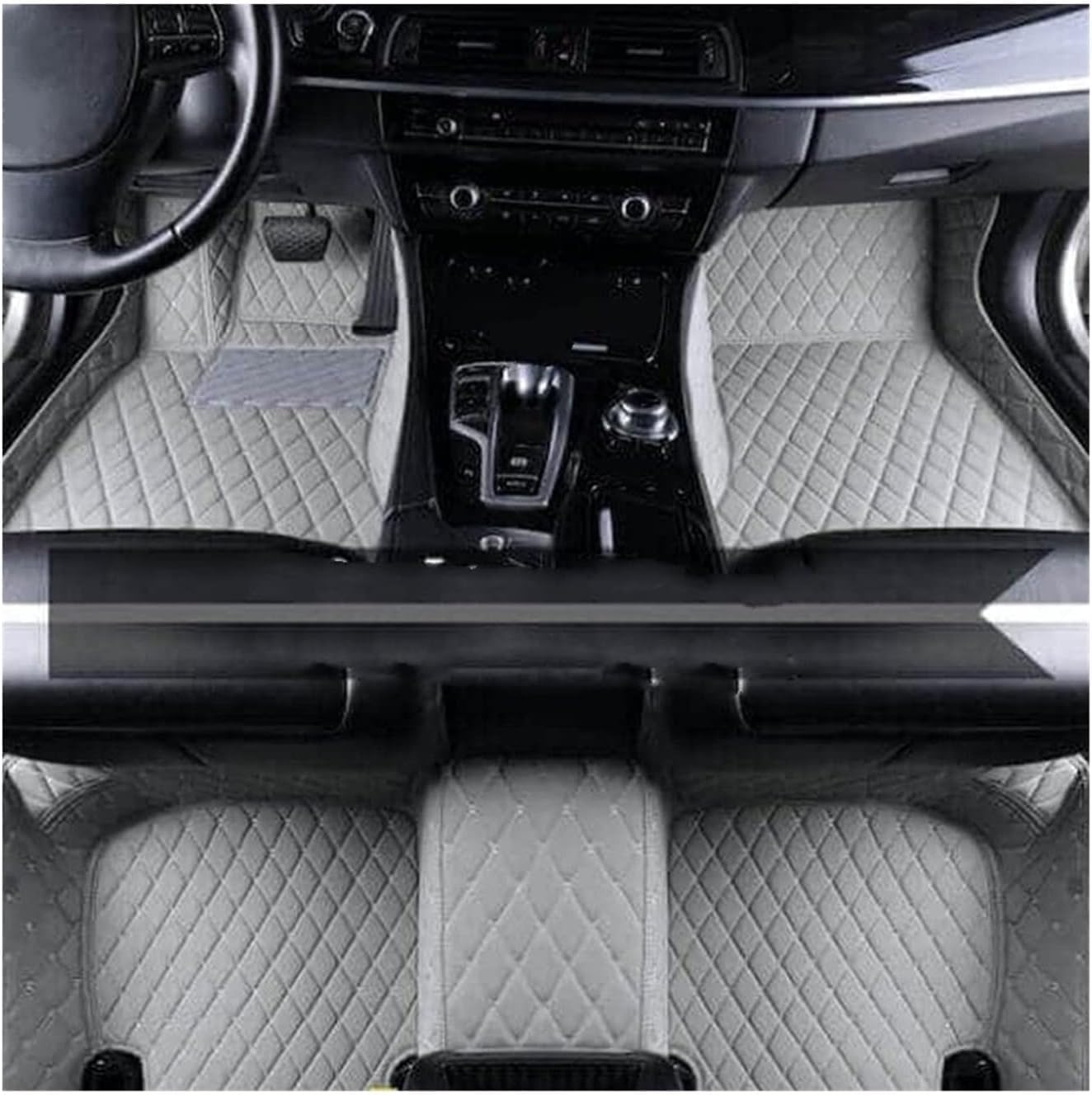 Auto-Gummimatten Automatte PU-Leder Auto-Bodenmatte für Mercedes W205 C-Klasse 2015-2020(9) von Generisch