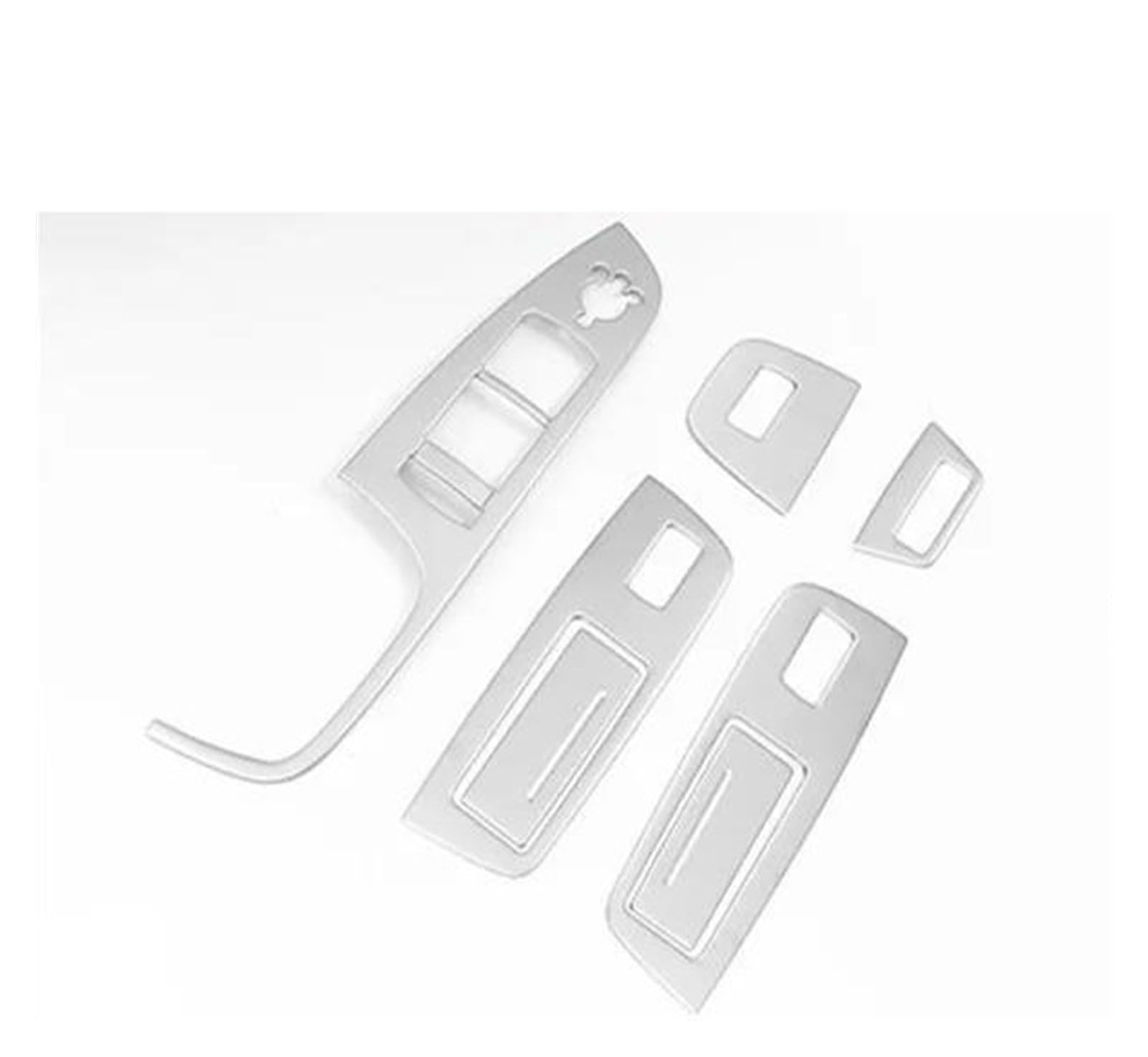 Auto-Innenraum-Aufkleber Auto-Mittelkonsolenaufkle Auto Fenster Für Glas Hebe Tasten Abdeckung Trim 7Pcs Für Q7 2008-2015 LHD Edelstahl Stamm Für Schalter Tasten abziehbilder(Silber) von Generisch