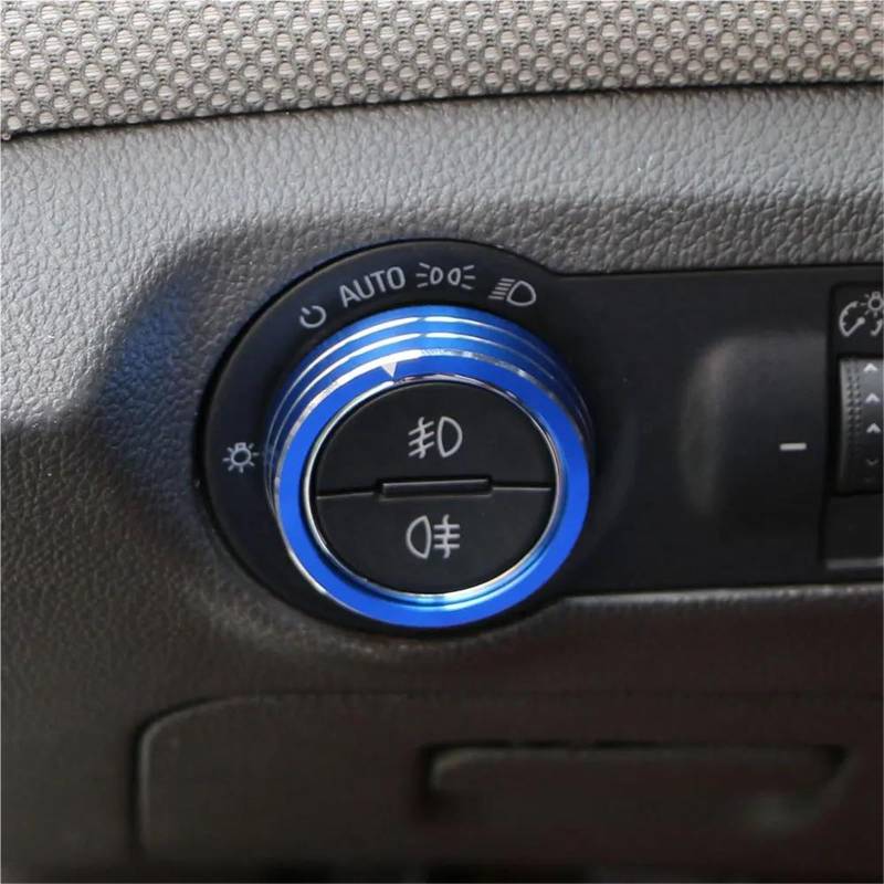 Auto Interieur Auto Scheinwerfer Schalter Knopf Abdeckung Dekoration Aufkleber Trim Für Chevy Für Malibu Für Cruze Für Trax Aufkleber Dekoration(Blau) von Generisch