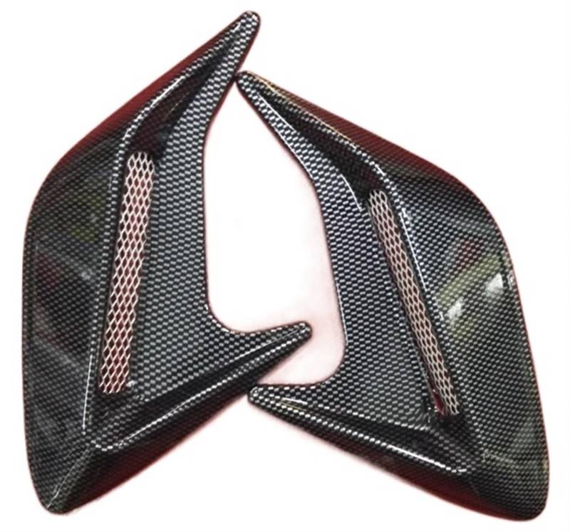 Auto-Kotflügel 2Pcs Auto Seite für Vent Luftstrom schmutzfänger Aufkleber Auto Simulation Lufteinlass Dekorative Shark Gill für Ansaughaube Auto Dekor Modifikation(Carbon Fiber) von Generisch