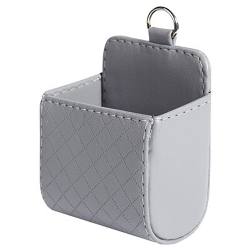 Auto Lagerung Tasche Air Vent Dashboard Ordentlich Hängen Leder Organizer Box Gläser Telefon Halter Lagerung Box Auto Zubehör(Grey) von Generisch