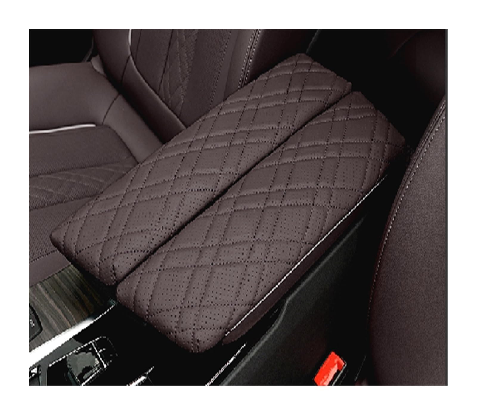 Auto-Mittelkonsolen-Armlehnenbox Auto Armlehne Box Abdeckung Center Console Armlehne Schutz Pad Auto Innen für BMW 5 Series G30 G38 6GT G32 2018-2022(Braun) von Generisch