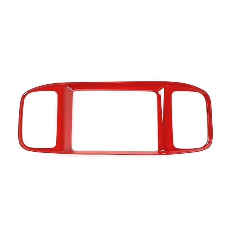 Auto-Mittelkonsolen-Armlehnenfolie Auto Dashboard Navigation Bildschirm Panel Rahmen Trim Abdeckung Dekoration Zubehör Für Ladegerät 2015 +(Rot) von Generisch