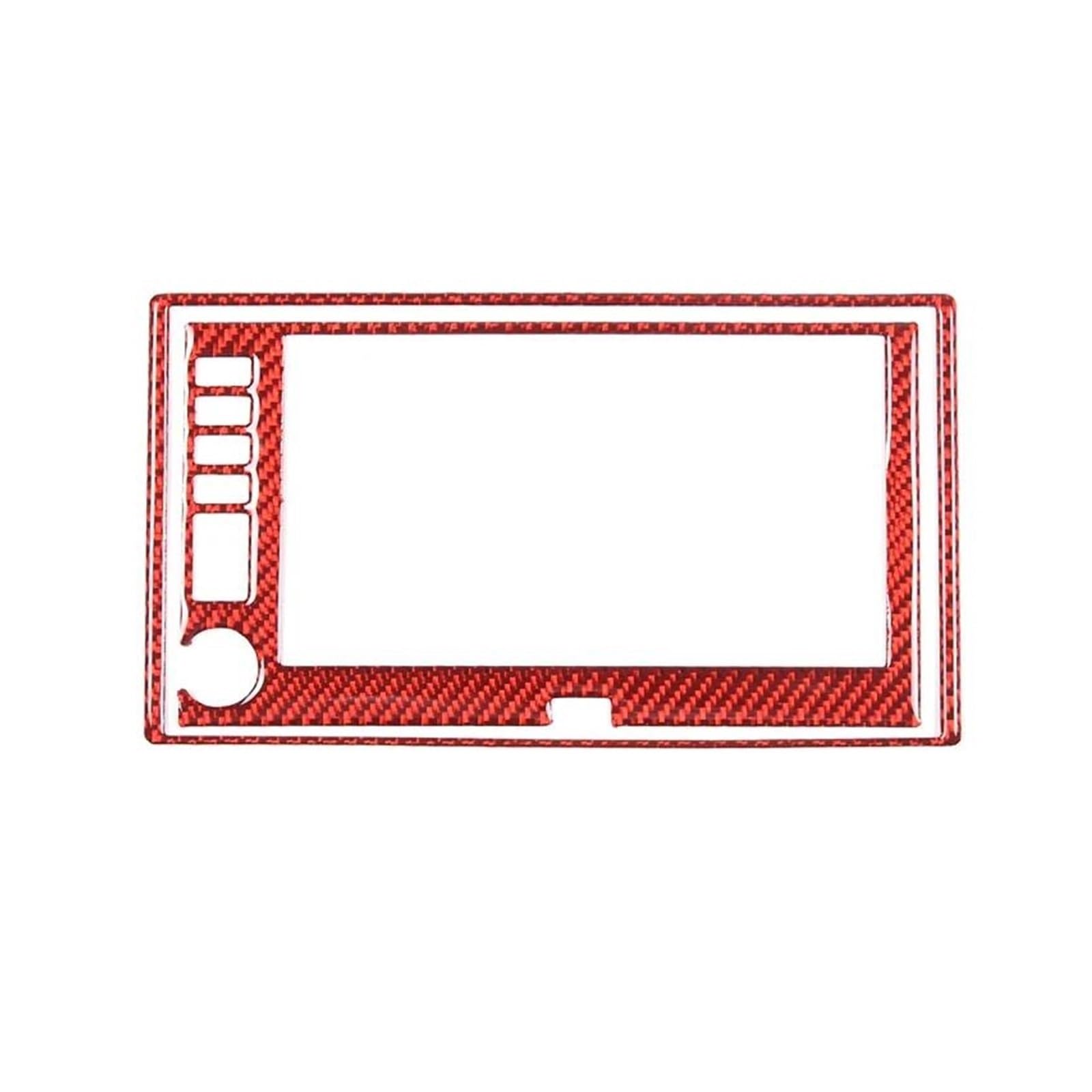 Auto-Mittelkonsolen-Armlehnenfolie Für Corvette C6 2005-2013 Zentrale Steuerung Navigation Bildschirm Rahmen Dekoration Aufkleber Auto Zubehör(Rot) von Generisch