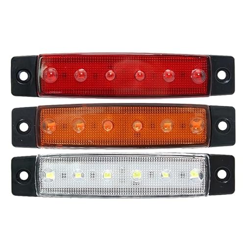 Auto-Rücklicht 1/4/10 Auto Externe LED-Leuchten 24V 12V 6LED für Bus für LKW LKW Seitenmarkierungsanzeige niedrige LED-Anhängerwarnung Hintere Seitenbremsleuchten Anhängerbeleuchtung(12V,Gelb) von Generisch