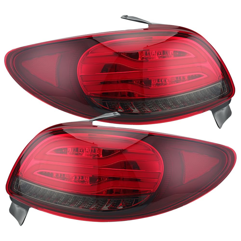 Auto-Rücklicht 1 Paar rote LED-Rückleuchten für Peugeot 206 206CC 2004–2008. Rückleuchten für mit dynamischem LED-Blinker für Signal für Rückwärtsbrems- und Nebelscheinwerfer Anhängerbeleuchtung von Generisch