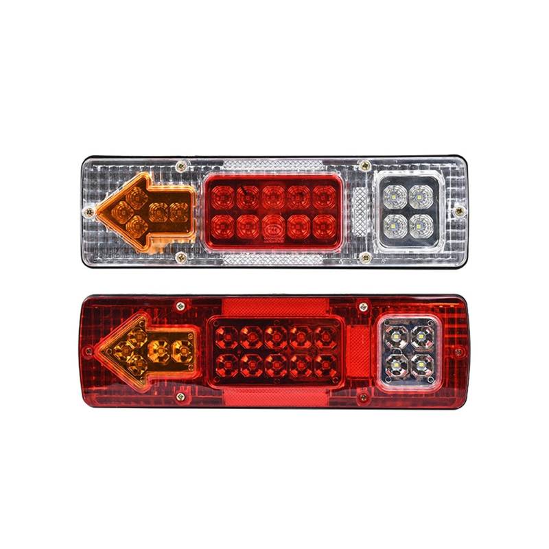 Auto-Rücklicht 19LED Hinten Für Lkw Rücklicht Bar Für Anhänger Caracan Boot Für Pickup RV Für Camper UTV UTE Für vans Drehen Für Signal Für Rückwärtslauf Lamp12V 24V Anhängerbeleuchtung(24V DC White) von Generisch