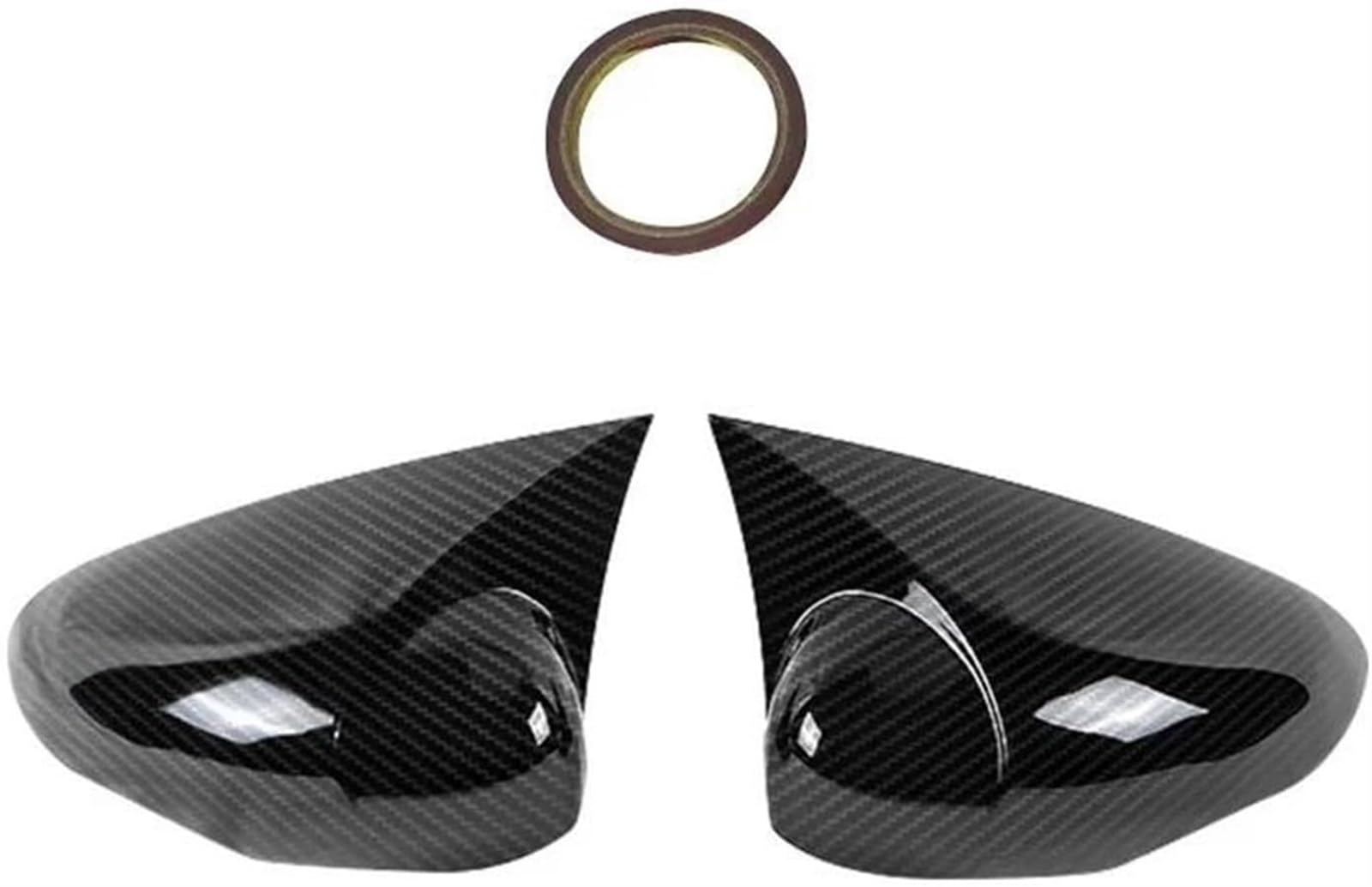 Auto-Rückspiegelschale Rückspiegelschalen lackiert vorne rechts schwarz glänzend Außenspiegel-Abdeckkappe für Ford für Fiesta MK7 2008-2017(Carbon fiber) von Generisch