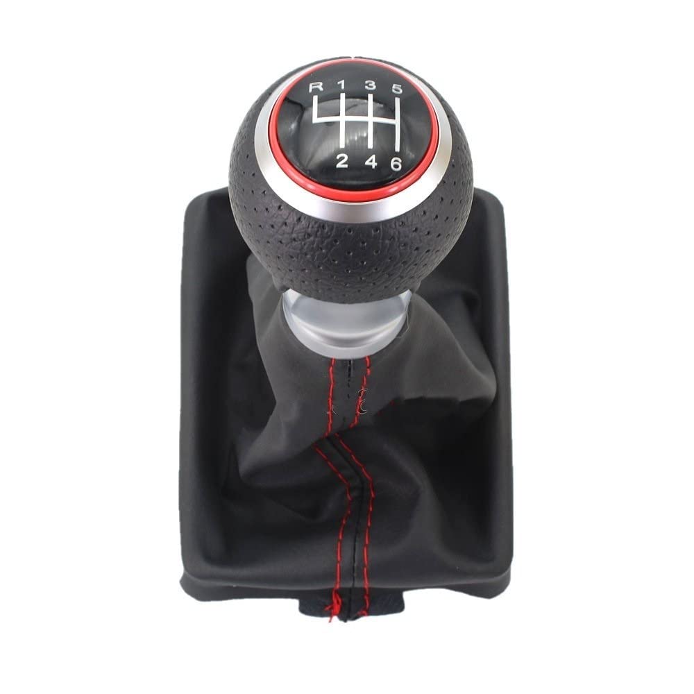 Auto-Schaltknauf A4 S4 RS4 B8 8K für Avant 2008 2009 2010 2011 2012 2013 2014 2015 Auto 6 für Speed ​​Gear Stick Schaltknauf Für mit Ledermanschette(2) von Generisch