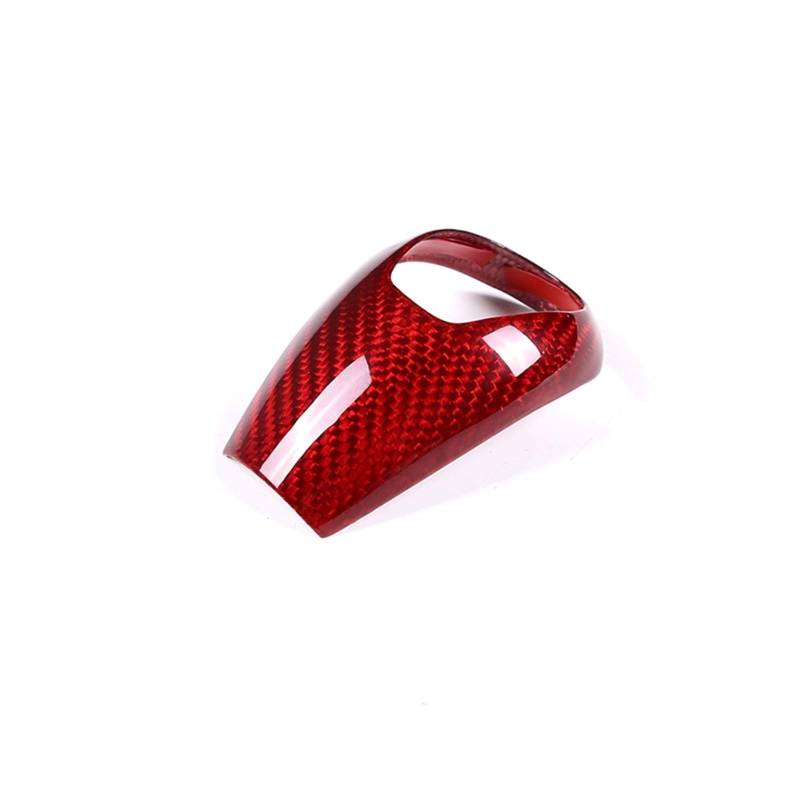 Auto Schaltknauf Carbon Fiber Schaltknauf Abdeckung Schalthebel Shifter Aufkleber Für M3 M5 M6 Innen Zubehör(Rot) von Generisch