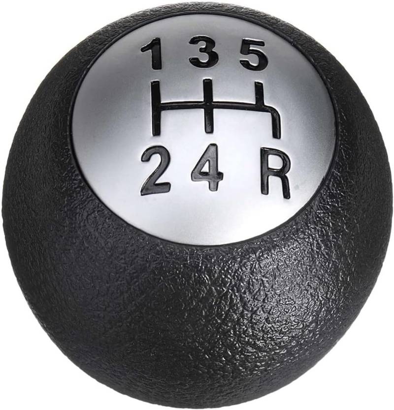 Auto-Schaltknauf Für Alfa Romeo 147 1.9 JTD 5-Gang-Auto MT Schwarz & Silber Schaltknauf Hebel Shifter Hand Ball Kunststoff Autozubehör von Generisch