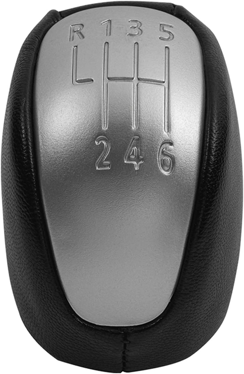 Auto-Schaltknauf Für Renault für Laguna III MK3 2007 2008-2013 2014 2015 Leder-Schaltknauf, Schalthebelmanschette, Kofferraumschutz, Kragen, Autozubehör(Gear Knob Only) von Generisch